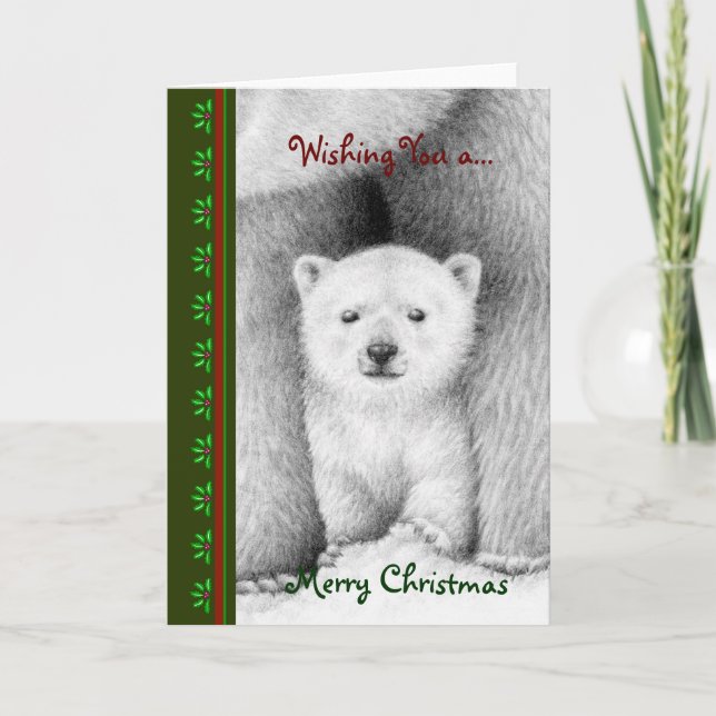 Polar Bear Cub Chrismas Card (Front)