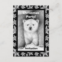 Polar Bear Cub Christmas Party Invitation