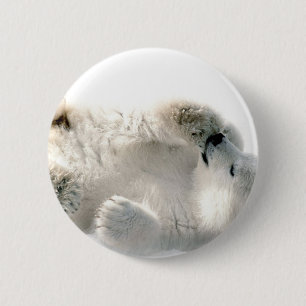 Polar Bear Cub Cute Animal Arctic Frozen Winter 2 Inch Round Button