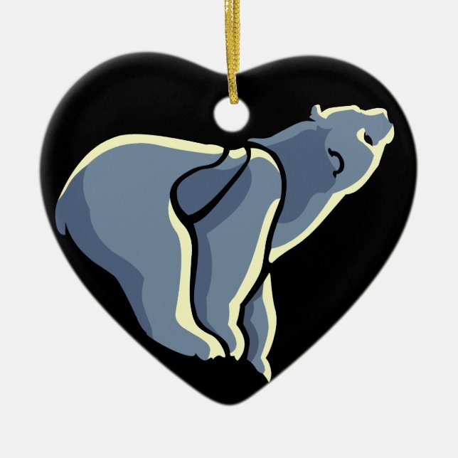 Polar Bear Cub Ornament Personalized Bear Art Gift (Front)