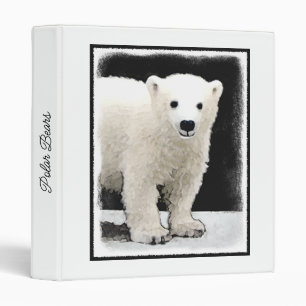 Polar Bear Cub Painting - Oiginal Wildlife Art Binder