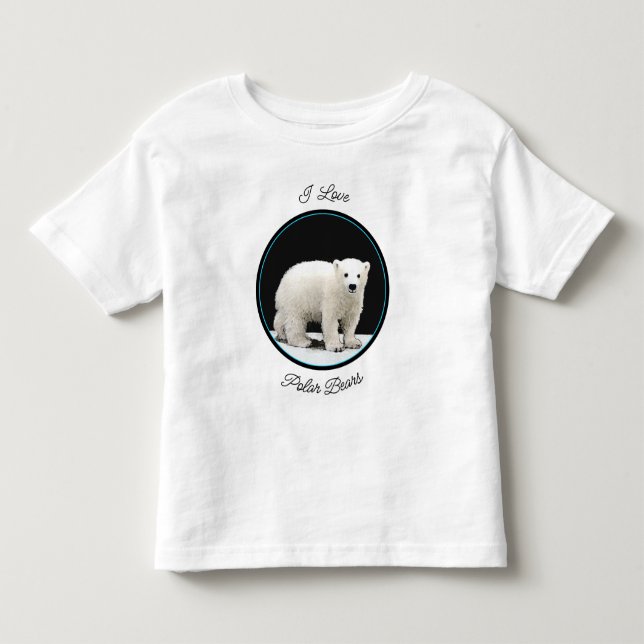 Polar Bear Cub Painting - Oiginal Wildlife Art Toddler T-shirt (Front)