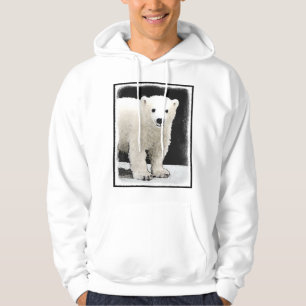 Polar Bear Cub Painting - Original Wildlife Art Hoodie