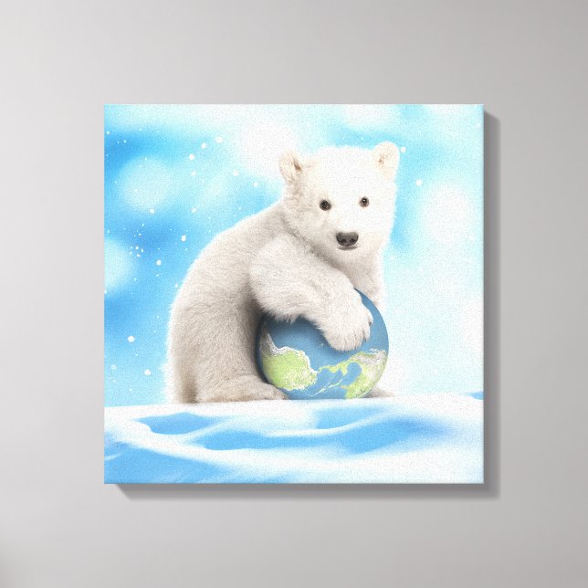 Polar Bear Cub World Canvas (Front)