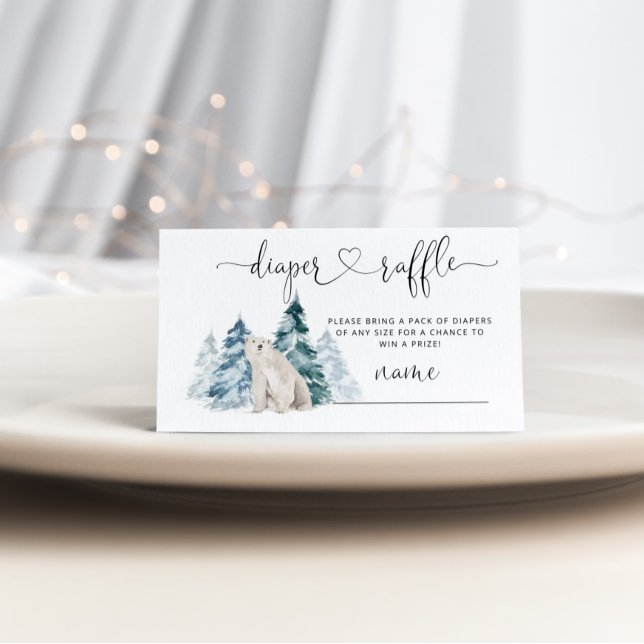 Polar bear Diaper raffle ticket Enclosure Card (Creator Uploaded)