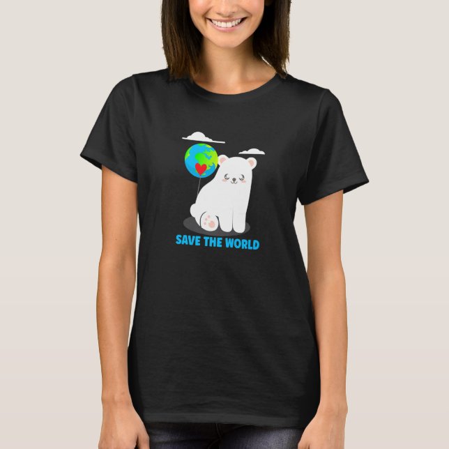 Polar Bear Earth Day Everyday Hour T-Shirt (Front)