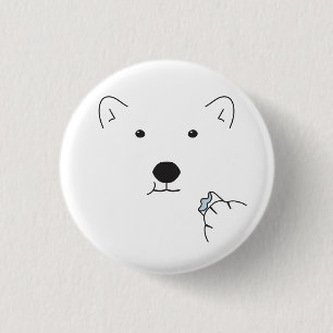 Polar Bear Eating a Marshmallow 1 Inch Round Button