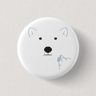 Polar Bear Eating a Marshmallow (Light Blue) 1 Inch Round Button