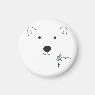 Polar Bear Eating a Marshmallow Magnet