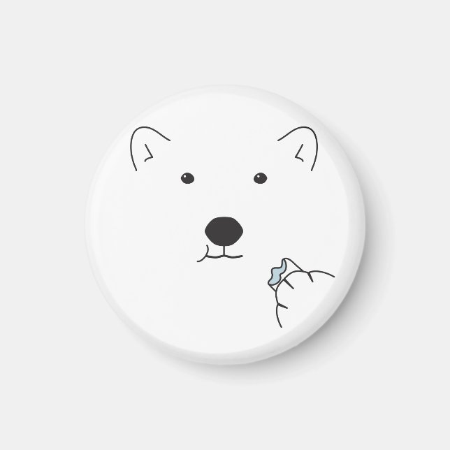 Polar Bear Eating a Marshmallow Magnet (Front)