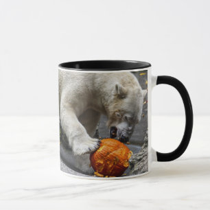 Polar Bear Eating a Pumpkin Mug