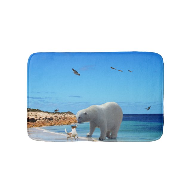 Polar Bear Encounter, Bath Mat (Front)