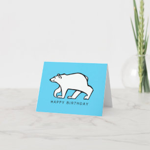 POLAR BEAR - Endangered animal graphic - Ice blue Card