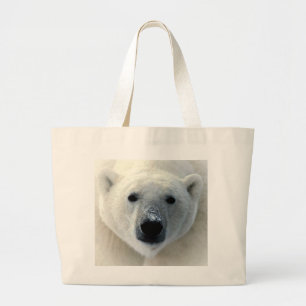 Polar Bear Face Large Tote Bag