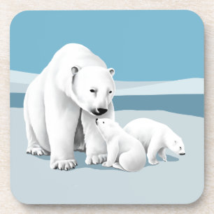 Polar Bear Family Coaster