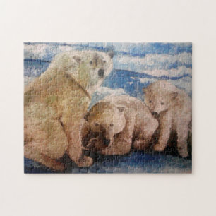 Polar Bear Family Jigsaw Puzzle