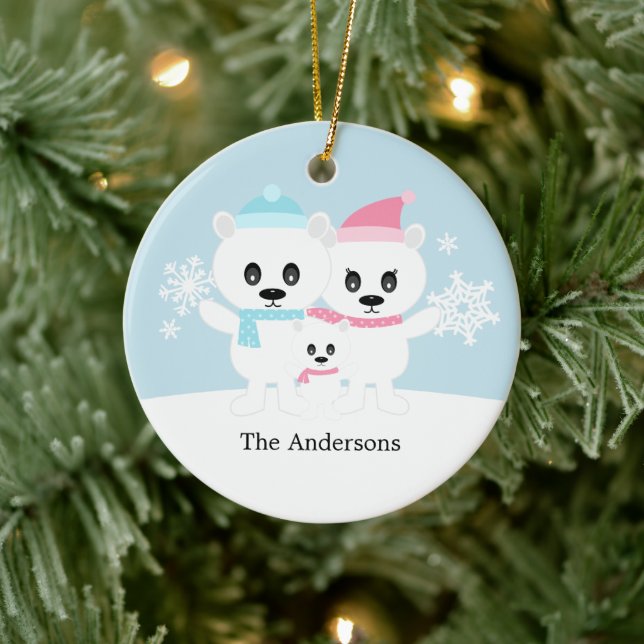 Polar Bear Family Ornaments (Tree)