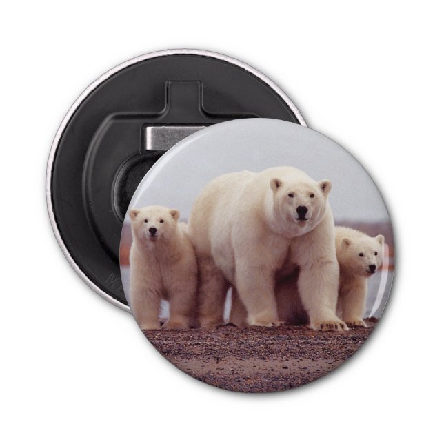 Polar Bear Family Photo Bottle Opener (Front)