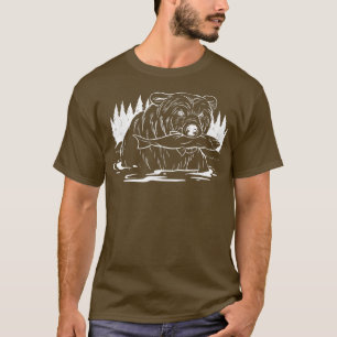 Polar bear fishing with the fish in the mouth fish T-Shirt