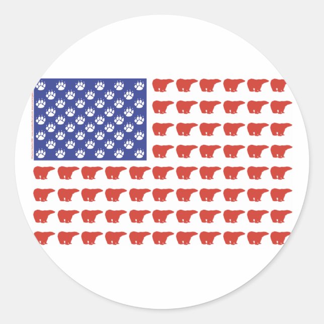 Polar-Bear-Flag[1] Classic Round Sticker (Front)
