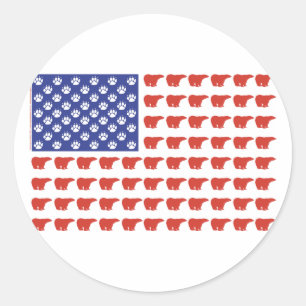 Polar-Bear-Flag[1] Classic Round Sticker