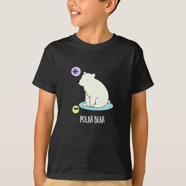 Polar Bear Funny Science Pun Dark BG T-Shirt (Front)