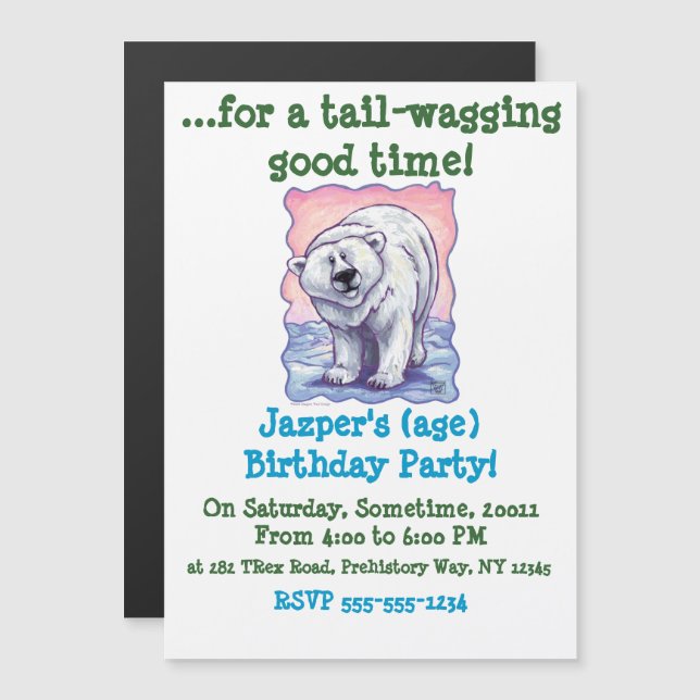 Polar Bear Gifts & Accessories Magnetic Invitation (Front/Back)