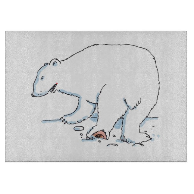 Polar Bear glass cutting board (Front)