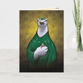 Polar Bear Graduation Card Green