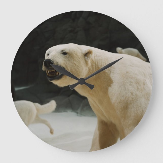 Polar Bear Grin Large Clock (Front)