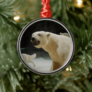 Polar Bear Grin Metal Ornament