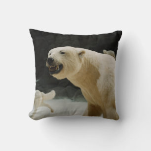 Polar Bear Grin Throw Pillow