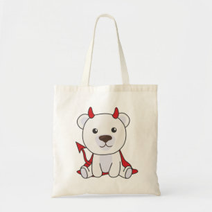 Polar Bear Halloween Cute Devil Kids Witches Tote  Bag