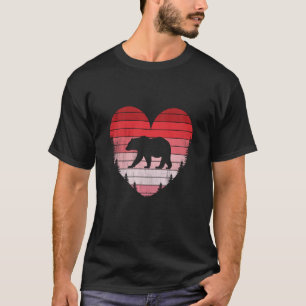 Polar Bear Heart Love Valentines Day Vintage Retro T-Shirt