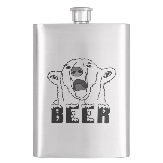 Polar Bear Hip Flask (Front)