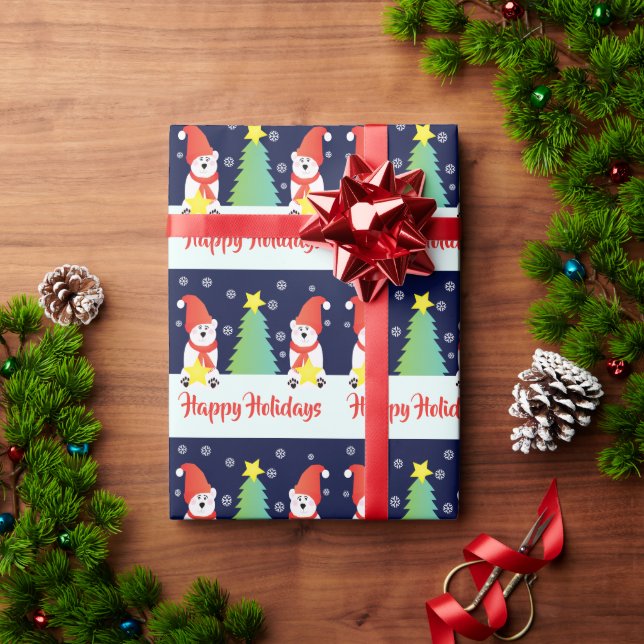 Polar Bear Holiday Designer  Wrapping Paper (Holiday Gift)