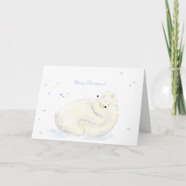 Polar bear hug Christmas card (Front)