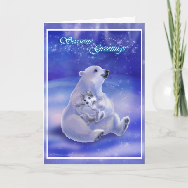Polar Bear Hug Holiday Card (Front)