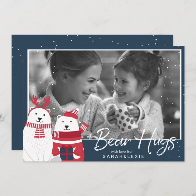 Polar Bear Hugs Photo Template V2 ID851 (Front/Back)