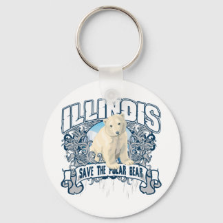 Polar Bear Illinois Keychain