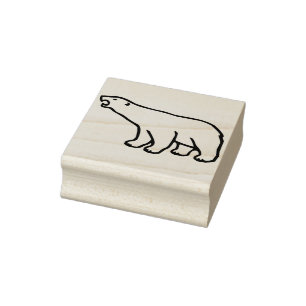 polar bear illustration art stamp