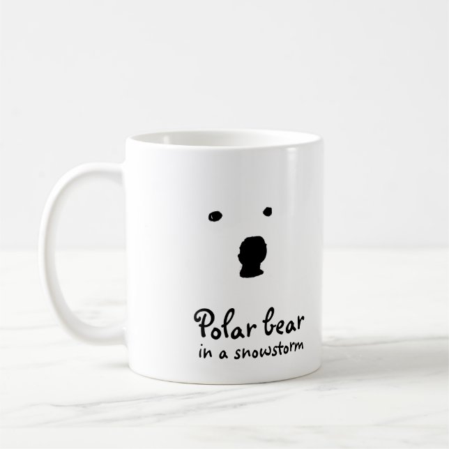 Polar Bear in a snowstorm  Coffee Mug (Left)