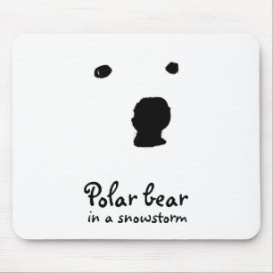 Polar Bear in a snowstorm t-shirt Mouse Pad