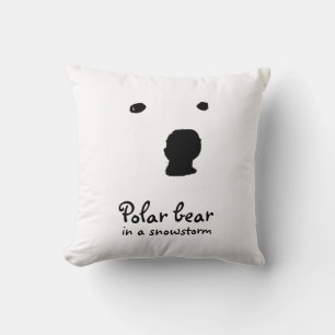 Polar Bear in a snowstorm t-shirt Throw Pillow