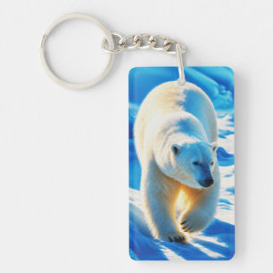 Polar Bear in Golden Light – Arctic Wildlife Portr Keychain