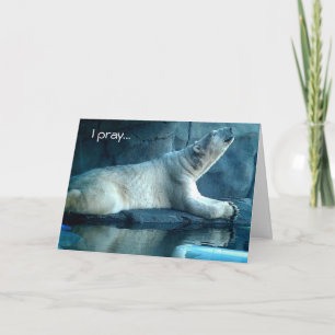 Polar Bear In Prayer Birthday Card
