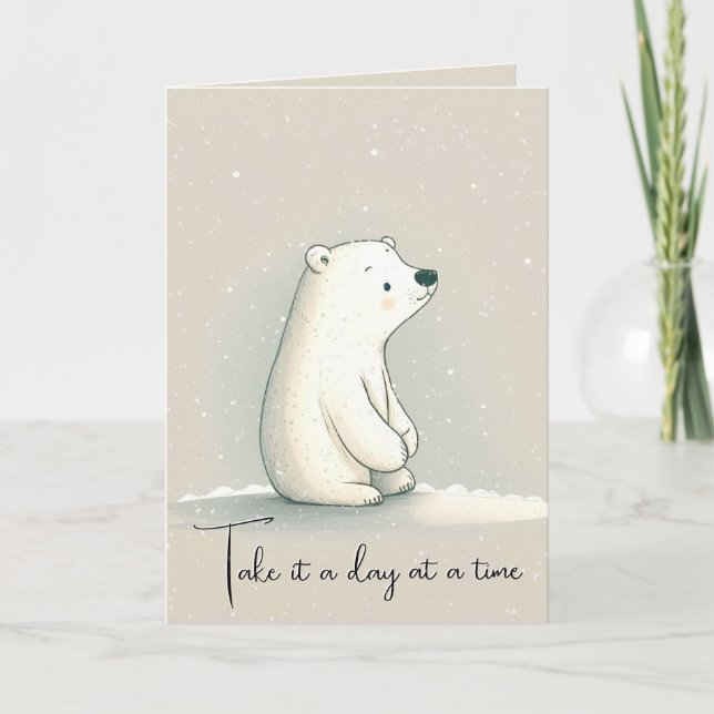 Polar Bear In Snowflakes Card (Front)
