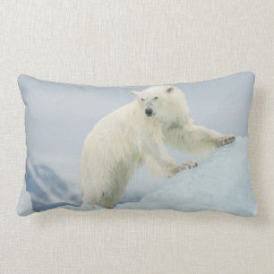 Polar bear in summer lumbar pillow