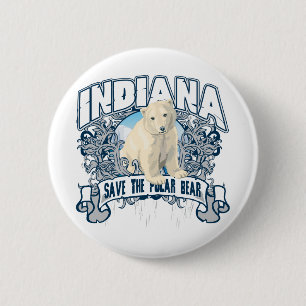 Polar Bear Indiana 2 Inch Round Button