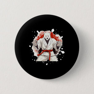 Polar Bear Karate Animal Fighter Judo 2 Inch Round Button